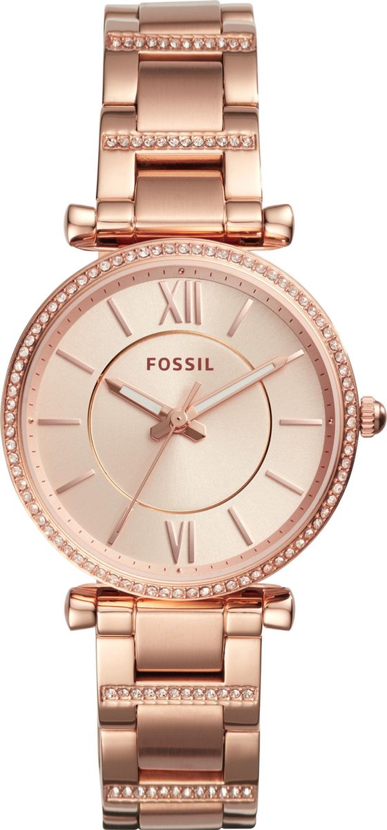 Fossil Carlie ES4301 Dameshorloge 35 mm - rosékleurig