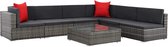 Loungeset poly rattan grijs 23-delig  (incl. Fleecedeken)