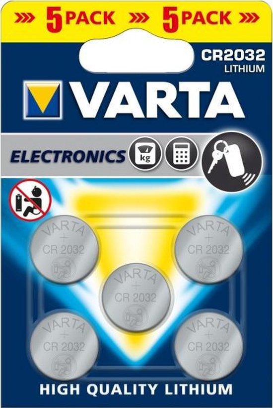 Varta CR2032 3v lithium knoopcel batterij - 100 Stuks (20 Blisters 5st) | bol.com