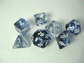 Nebula Black/white Polyhedral 7-Die Set