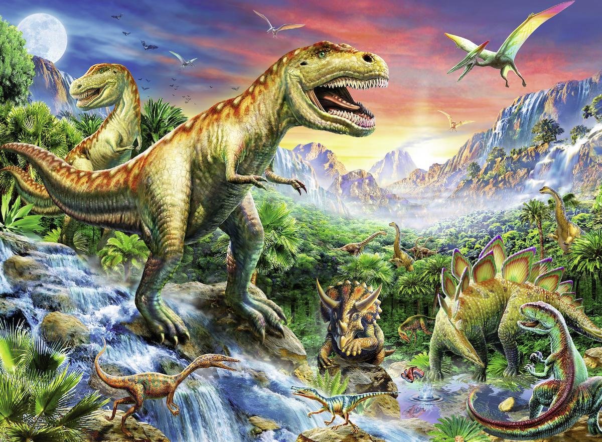 Ravensburger puzzel Bij de dinosaurussen - Legpuzzel - 100 stukjes — afbeelding 2