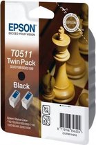 Epson T0511 - Inktcartridge / Zwart / 2-pack