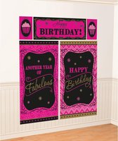 Amscan Feestposters Born To Be Fabulous Zwart/roze 5-delig