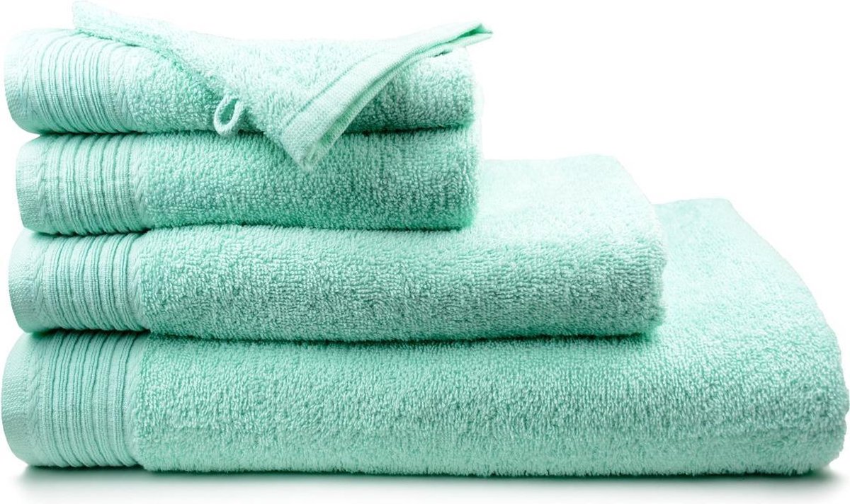 The One Badgoedset 450 gr - 4x 50x100 cm + 4x Washandjes 15x21 cm - Mint