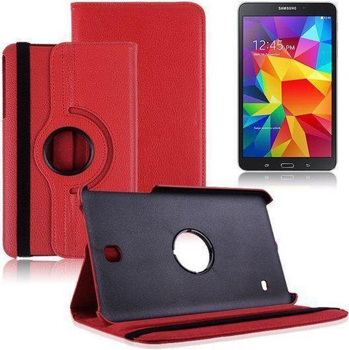 Samsung Galaxy Tab 4 8.0 Inch Hoes Cover 360 graden draaibare Case Rood