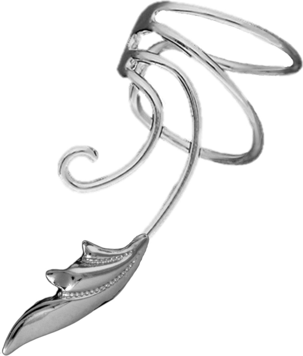 EarCatchers ear cuff met klein blaadje 925 sterling zilver set