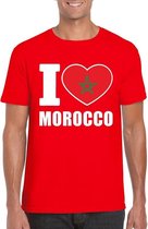 Rood I love Marokko fan shirt heren M