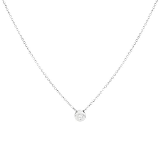 Glow ketting met hanger diamant- witgoud (14 kt) - 0.03ct - 42+3 cm |  bol.com
