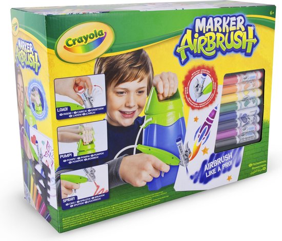 Crayola Marker Airbrush - Spray jouw eigen kunstwerk met stiften!