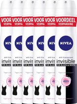 NIVEA Invisible For Black & White Clear Spray 200ml voordeelpakket 5+1 gratis
