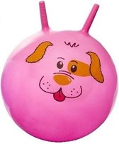 Skippybal met dieren gezicht roze 46 cm