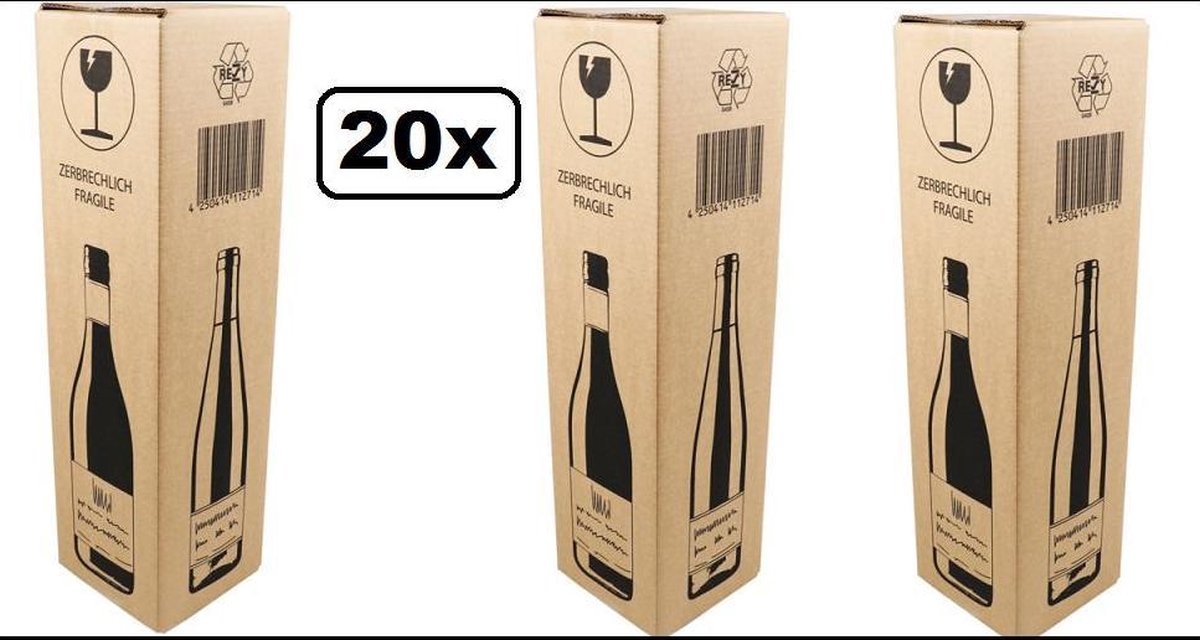 20x Wijnverzenddoos karton 380mm - wijn fles verpakking verzend | bol.com