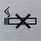 Aluminium deurbordje " pictogram roken verboden " 60x60mm