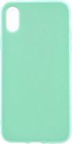 Shop4 - iPhone Xs Hoesje - Zachte Back Case Glans Mint Groen