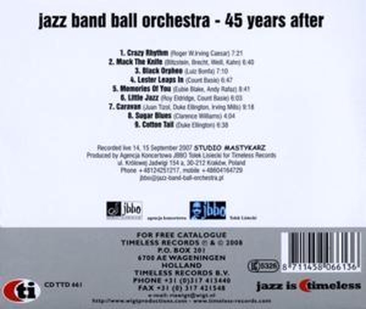45 Years After, Jazz Band Ball Orchestra CD (album) Muziek bol