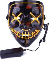 Led verlichting party pasker Vendetta / Purge feest masker met meerdere standen. Geel