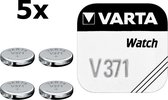 5 Stuks - Varta V371 44mAh 1.55V knoopcel batterij