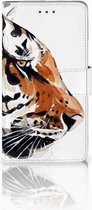 Geschikt voor Samsung Galaxy J7 2016 Bookcase hoesje Watercolor Tiger