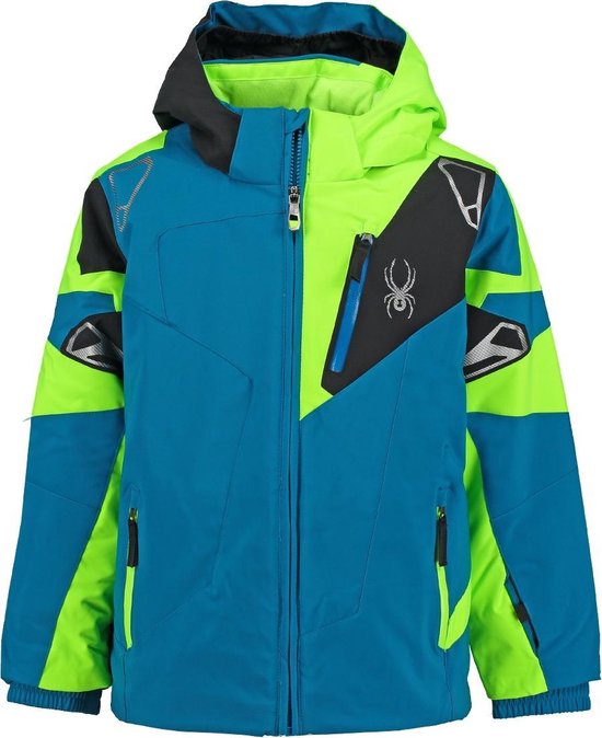 Oude man wandelen verbannen Spyder Concept blauw met groene ski jas Mini Boy's Leader met 10.000mm  waterkolom | bol.com
