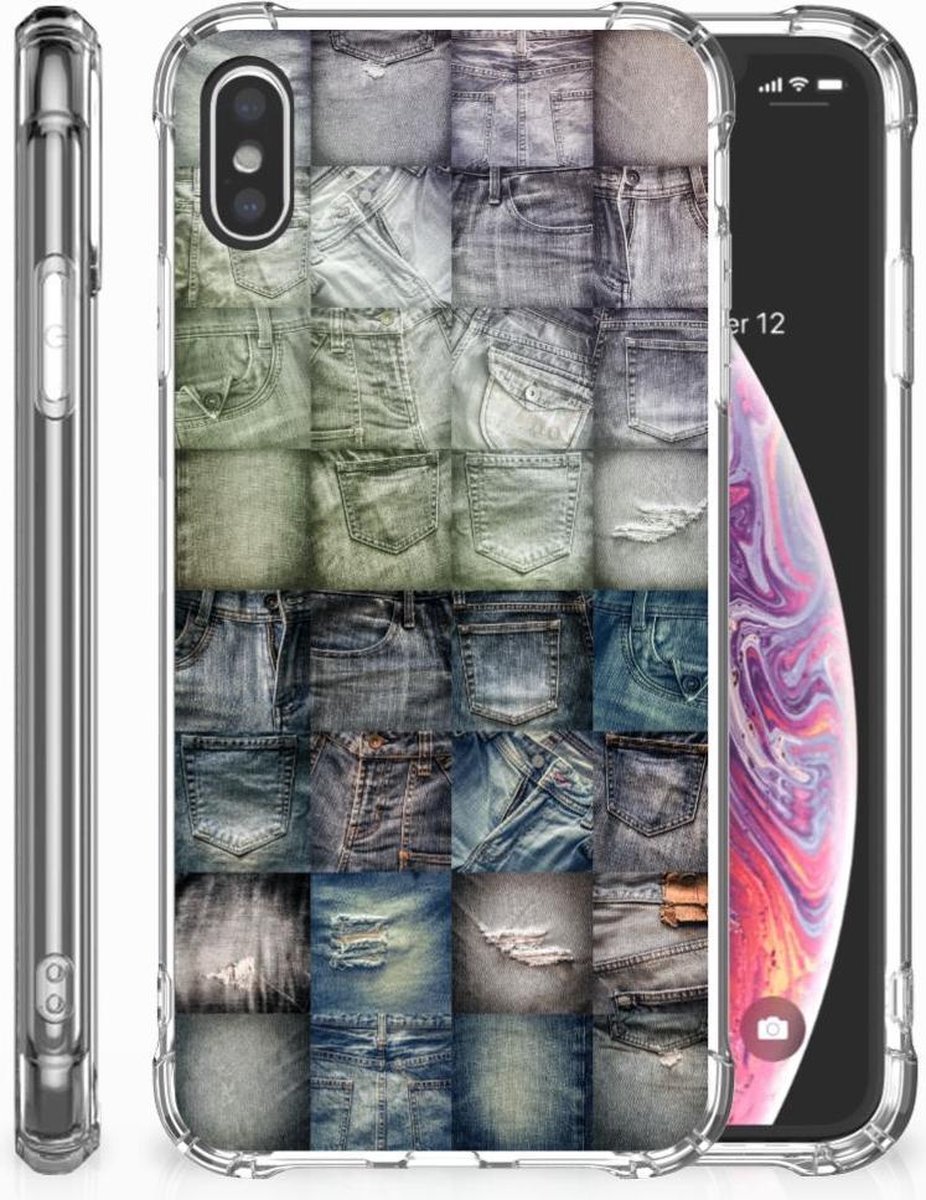 Anti Shock Bumper Case Apple iPhone Xs Max Spijkerbroeken
