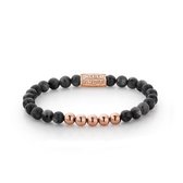 Rebel&Rose armband - Grey Seduction - 6mm - rose gold plated