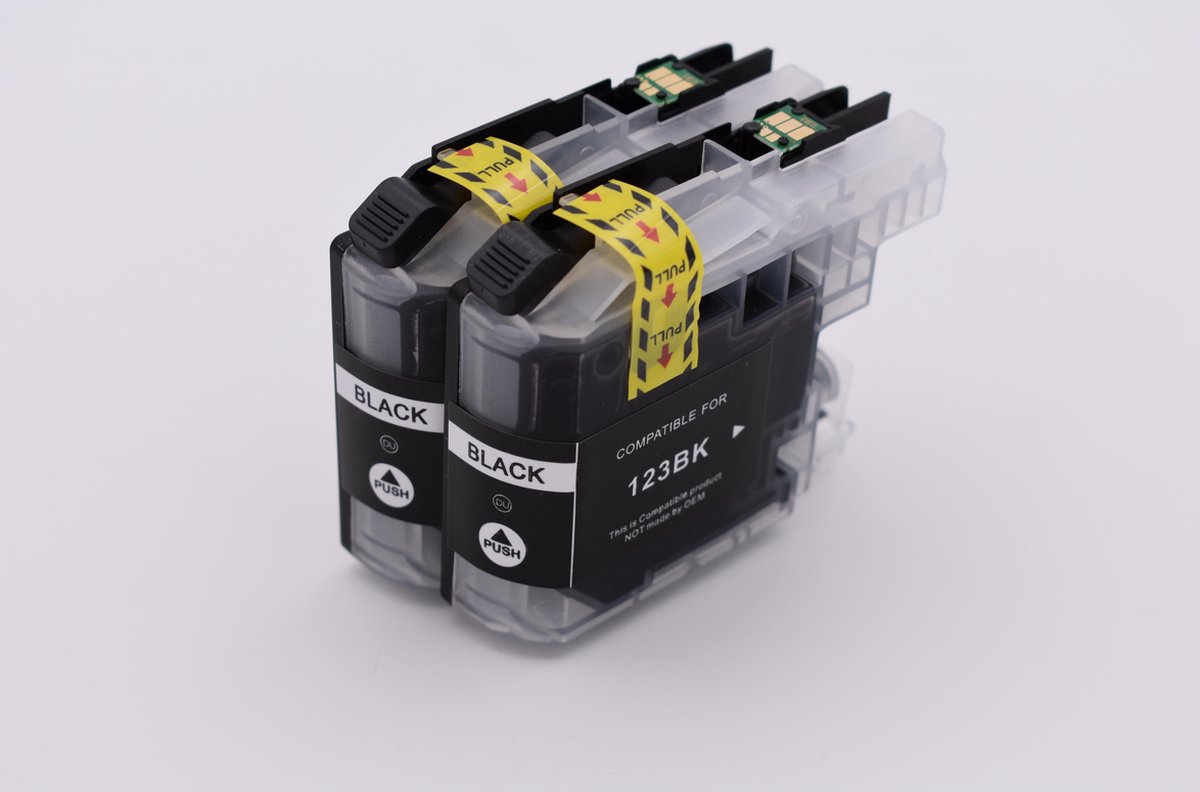 KATRIZ® huismerk inkt voor|Brother LC123BK  |20ml | ( 2stuks) - Met chip