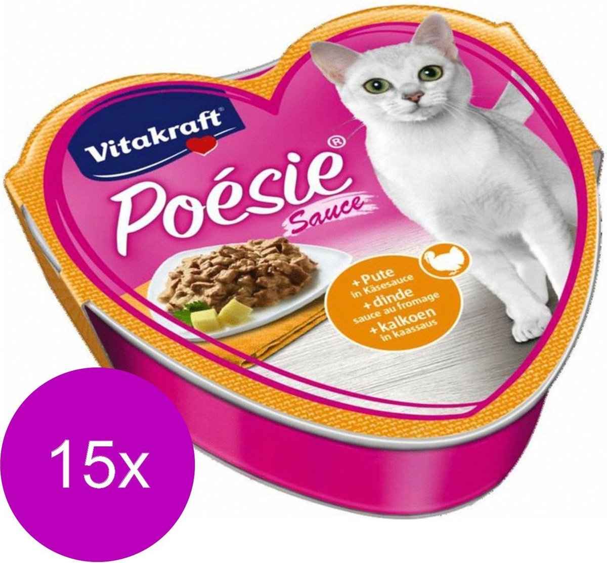 Vitakraft Vitakraft Poésie Saus Alu 85 g - Kattenvoer - 15 x Kip&Kalkoen