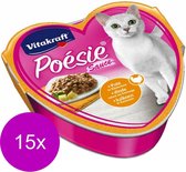 Vitakraft Poésie Saus Alu 85 g - Kattenvoer - 15 x Kip&Kalkoen