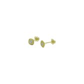 Silventi 121101604 14 Karaat Gouden oorstekers - zirkonia in goud bewerkt - lengte 3 mm - geelgoudkleurig