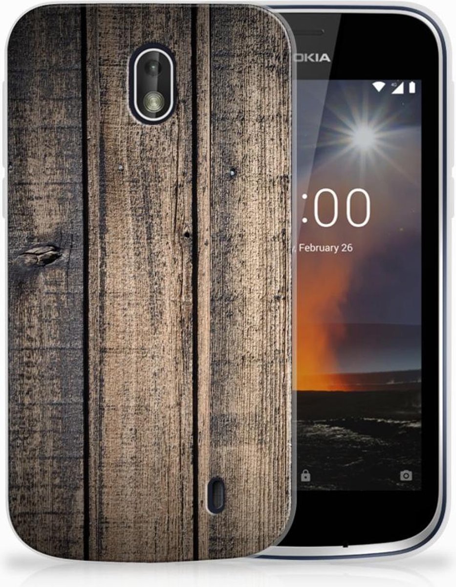 Nokia 1 Bumper Hoesje Steigerhout