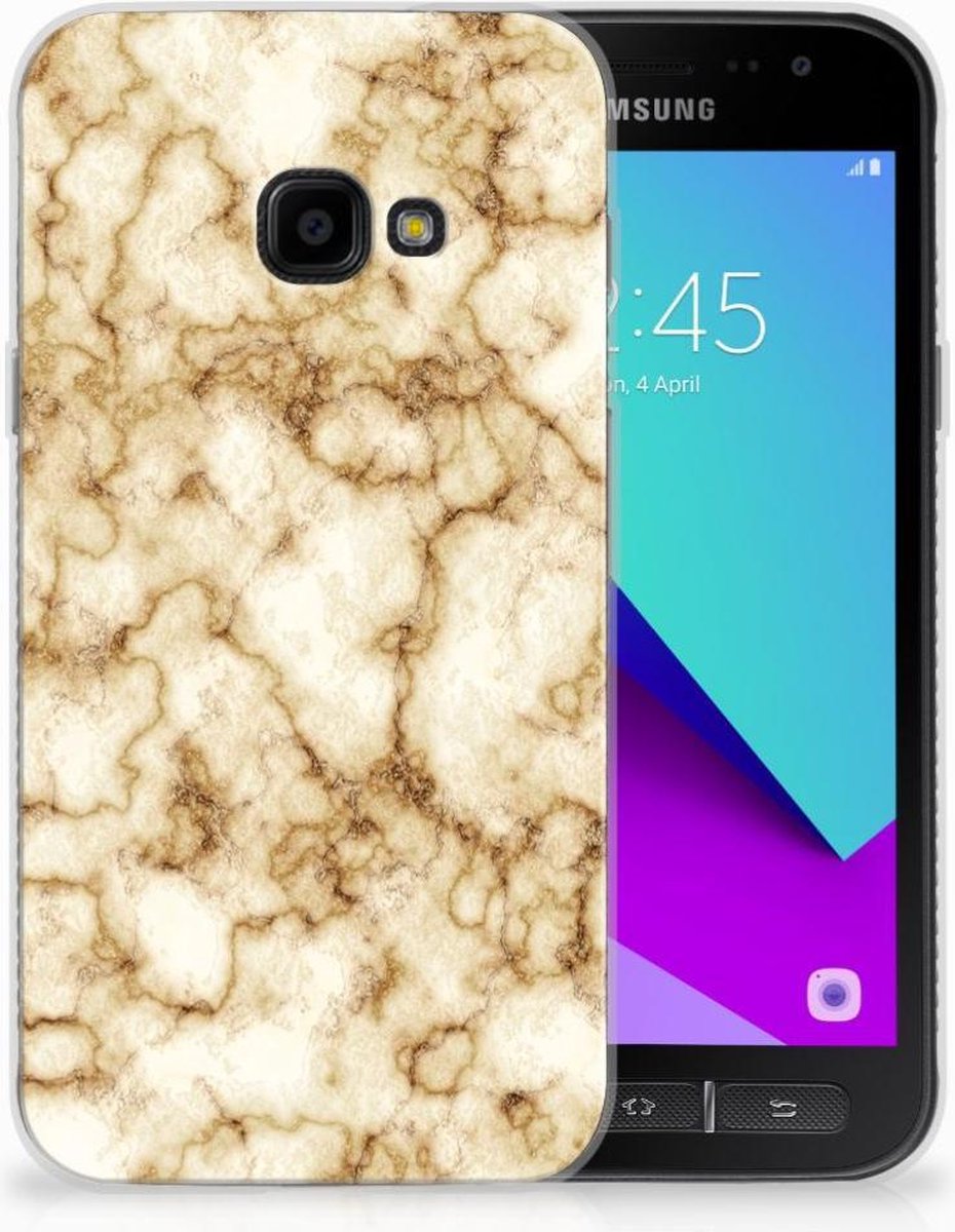 Samsung Galaxy Xcover 4 | Xcover 4s TPU Siliconen Hoesje Marmer Goud