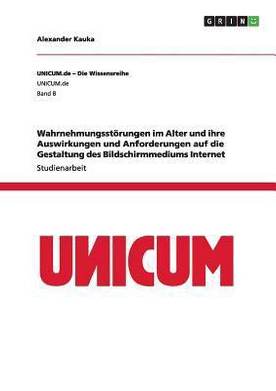 Wahrnehmungsstörungen im Alter und ihre Auswirkungen und An ... - cover