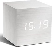 Gingko Wekker - Alarmklok Cube Click Clock wit - witte LED