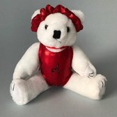 Dreamlight Turn Beertje met Turnpakje, Haarwokkel en Crystal patroom - 30 cm - Rood