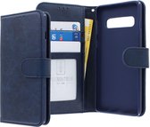Samsung Galaxy S10 Bookcase hoesje - CaseBoutique - Effen Donkerblauw - Kunstleer