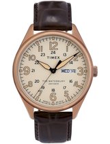 Timex Waterbury TW2R89200 Horloge - Leer - Bruin - Ø 42 mm