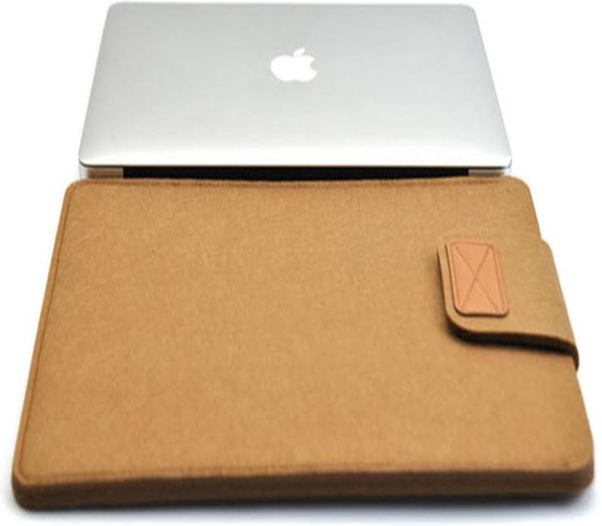 Universele Stevige vilten laptopsleeve voor oa 17 inch Macbook Bruin