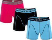 MuchachoMalo - 3-pack Boxershorts Zwart / Roze / Blauw - S