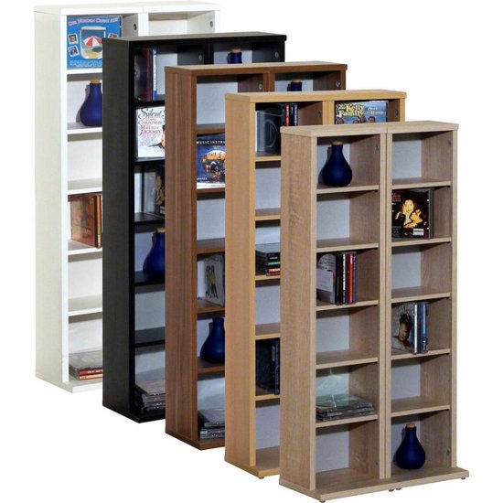 Armoire à compartiments pour armoire CD DVD Milano noyer