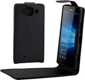 Microsoft Lumia 950 zwart flip tasje hoesje