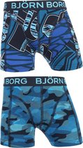 Bjorn Borg Shorts BB Björn Identity & BB Camoline - Ondergoed - Jongens - 2 Pack - Total Eclipse - Maat 134