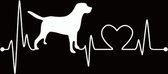 Witte Labrador retriever sticker - love my dog - liefde voor de hond autosticker - 8 x 18 cm - aut140