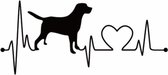 Zwarte Labrador retriever sticker - love my dog - liefde voor de hond autosticker - 8 x 18 cm - aut139
