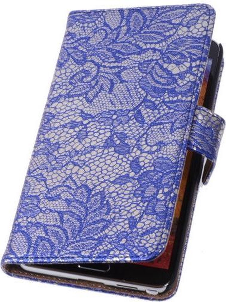 Lace Blauw Samsung Galaxy Note 4 Book/Wallet Case/Cover Hoesje