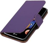 Bookstyle Wallet Case Hoesje Geschikt voor LG K4 Paars