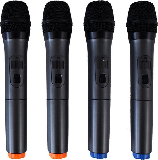Bijproduct pakket Onhandig Draadloze 4 kanaals VHF microfoon set 4x hand microfoons (Moonlight) |  bol.com