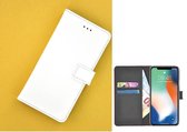 Wit effen Wallet Bookcase Puleder Bookcover Hoesje voor Apple iPhone X