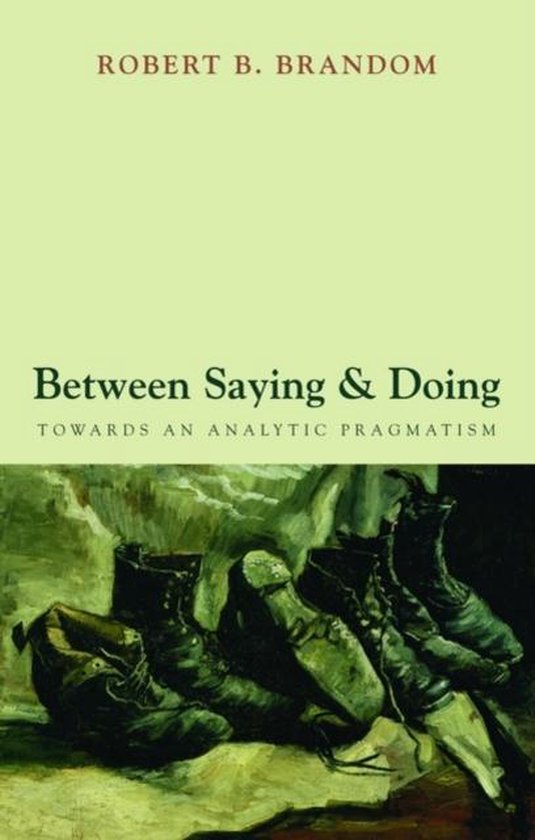 Boek met de titel "Between Saying & Doing". Vier paar militaire laarzen in de schilderijstijl.