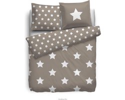 HnL Living Stars - Dekbedovertrek - Eenpersoons - 140 x 200/220 cm - Beige