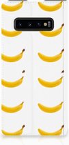Geschikt voor Samsung Galaxy S10 Plus Uniek Standcase Hoesje Banana